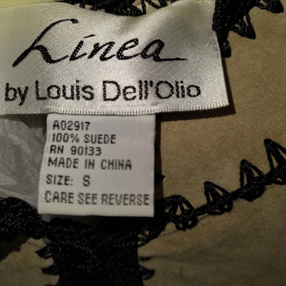 Louis Dell Olio creme black jacket patchwork boho 100% suede long sleeve vintage - Picture 2 of 12